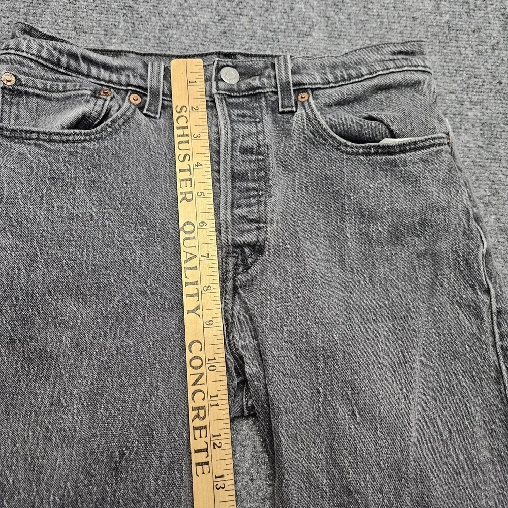 Levi 501 Original Fit Jeans Mens 27x28 Gray Straight Leg Denim Classic Casual